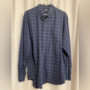 Van Heusen Flex Red Plaid Long Sleeve Button Down Shirt Size XL